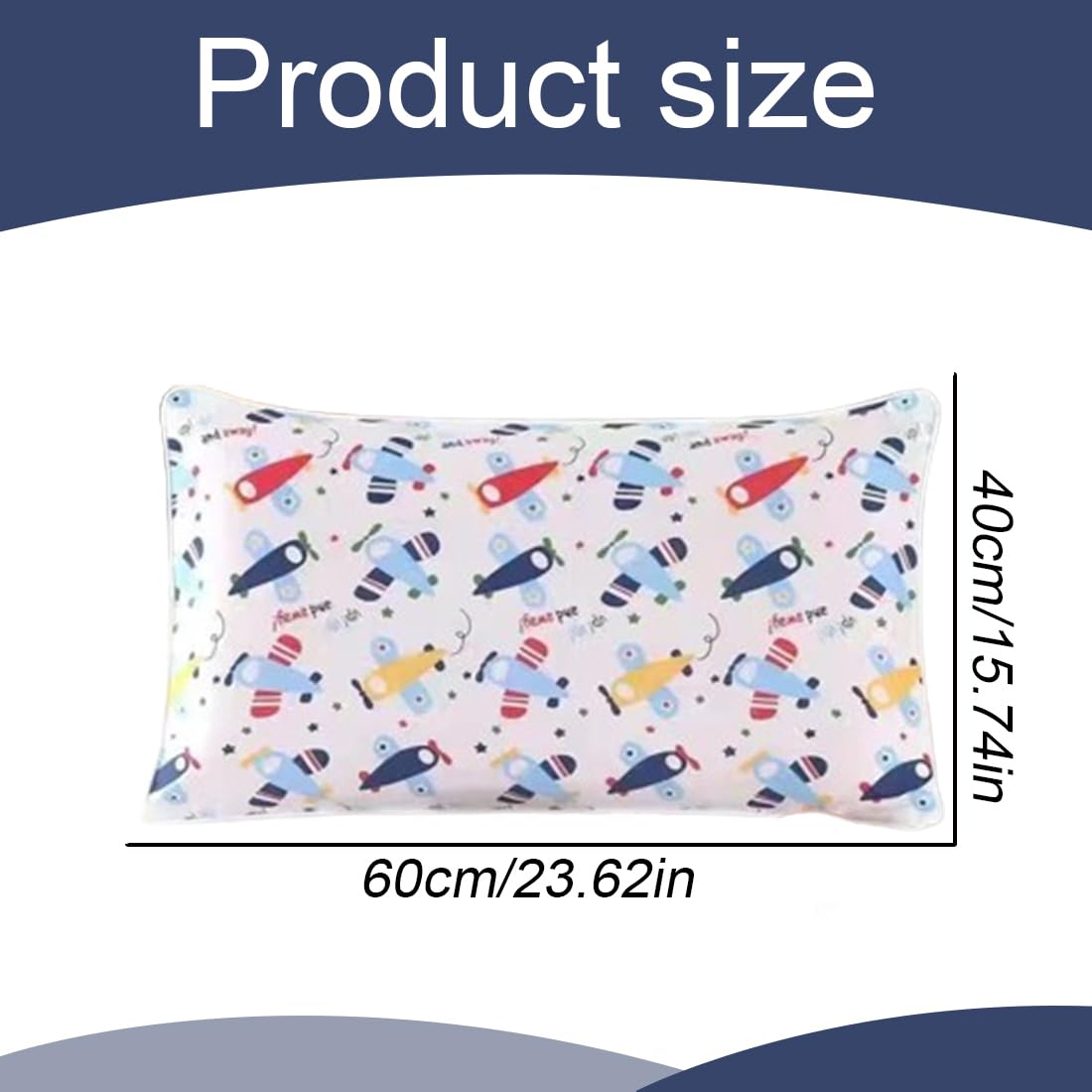 2 pcs Federa Cuscino 100% Cotone con Chiusura a Busta per Bambini e Neonati, Federa Cuscino 40x60 per Carrozzina e Lettino (Aereo)
