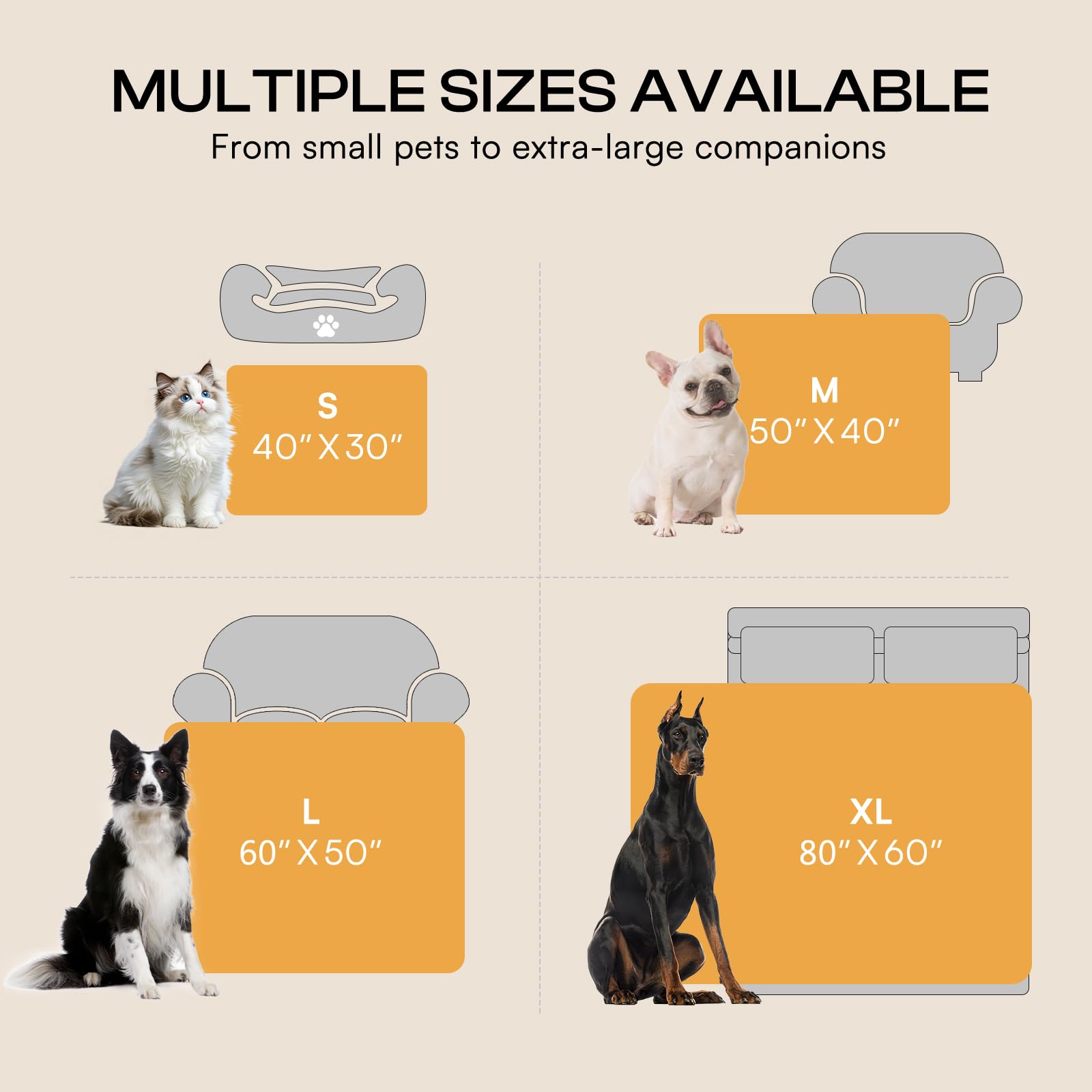 Luciphia Grande Couverture imperméable pour Chien et Animal de Compagnie – Housse de Protection de Meubles à Poils Longs et apaisantes en Fausse Fourrure pour Animal de Compagnie, Lavable et