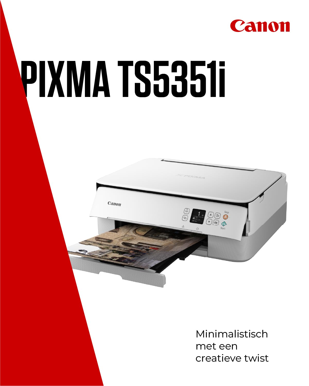 Canon Serie PIXMA TS5351i - Stampante Wifi per la Casa con Display OLED | Connessione Wireless per Stampare Facilmente da Smartphone | Stampante Multifunzione con PIXMA Print Plan