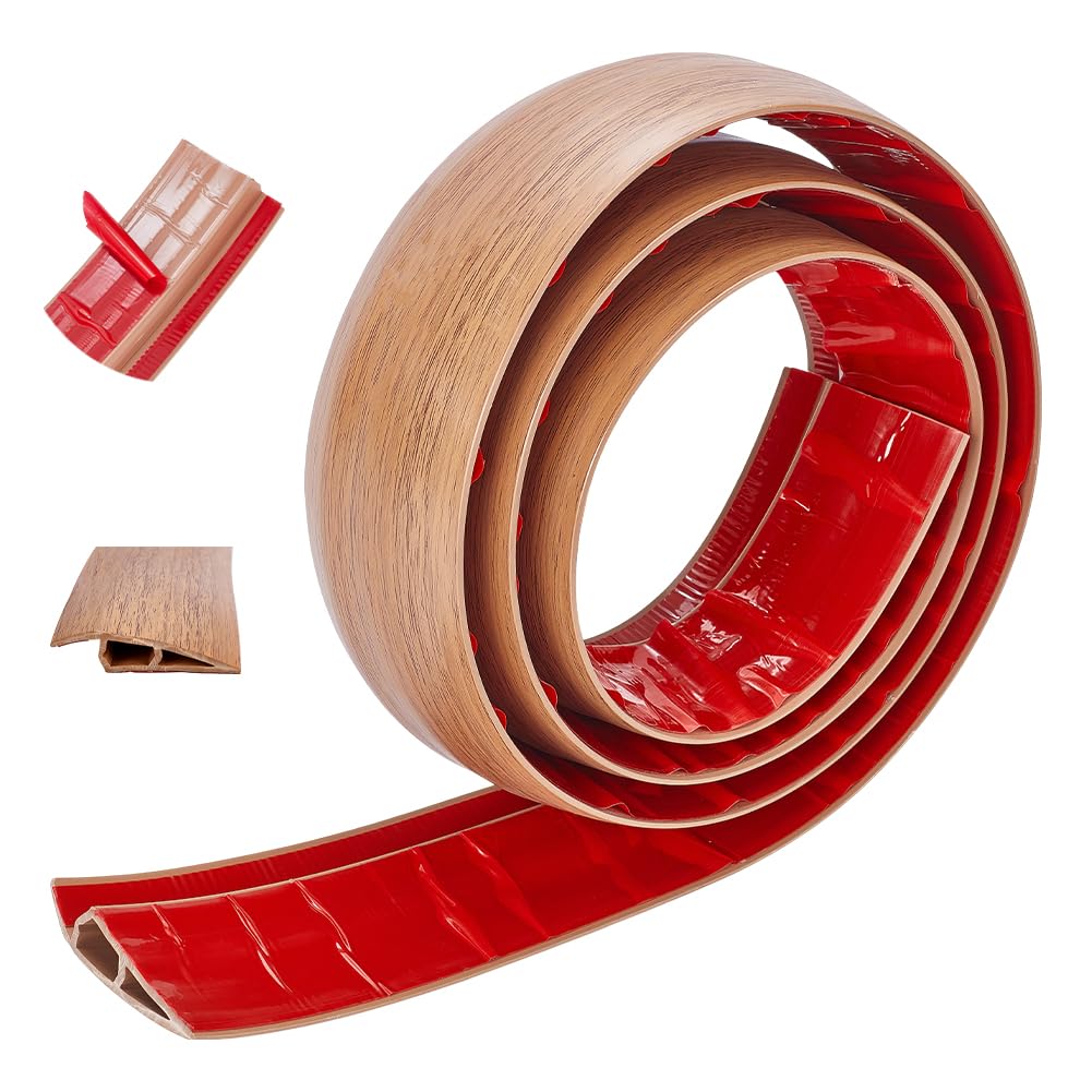 UNICRAFTALE Bande de Transition de Sol en PVC 2 m Bande de Seuil Autocollante Marron Sable Bande de Transition pour Moquette Bandes de Garniture pour Sol Stratifié Carrelage Porte Largeur 6.75cm