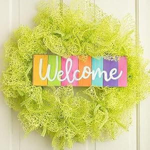 Summer Colors Wooden Welcome Sign - 15" x 5", Yellow, Green, Pink, Orange, Blue, Purple, Fuchsia, Summer, Front Door, Wreath, Kitchen, School, Daycare, Christmas, Mardi Gras, Easter Summer Colors Wooden Welcome Sign 15 x 5 Yellow Green Pink Orange Blue Purple Fuchsia Summer Front Door Wreath Kitchen School Daycare Christmas Mardi Gras Easter