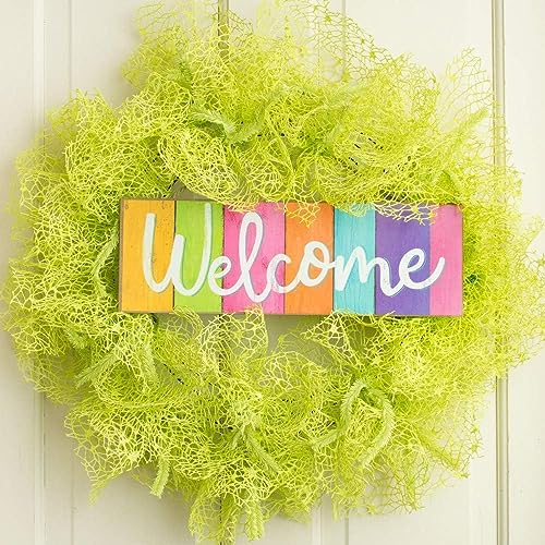 Summer-Colors-Wooden-Welcome-Sign-15-x-5-Yellow-Green-Pink-Orange-Blue-Purple-Fuchsia-Summer-Front-Door-Wreath-Kitchen-School-Daycare-Christmas-Mardi-Gras-Easter Summer Colors Wooden Welcome Sign 15 x 5 Yellow Green Pink Orange Blue Purple Fuchsia Summer Front Door Wreath Kitchen School Daycare Christmas Mardi Gras Easter