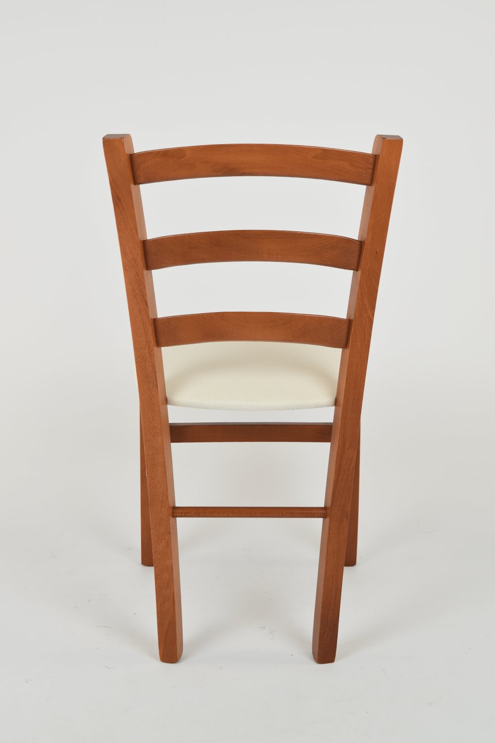 t m c s Tommychairs - Set 4 sillas Venice para Cocina y Comedor, Estructura en Madera de Haya Color Cerezo y Asiento tapizado en Tejido Color Marfil