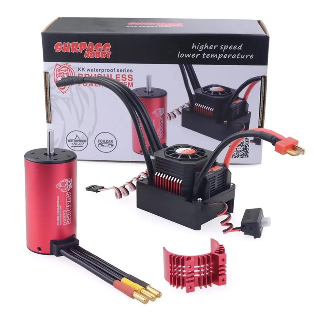 KK 3670 2650KV wodoodporny silnik bezszczotkowy + wodoodporny bezszczotkowy ESC + zestaw radiatora do 1/8 Drift Racing Car Buggy Off-Road RC Car