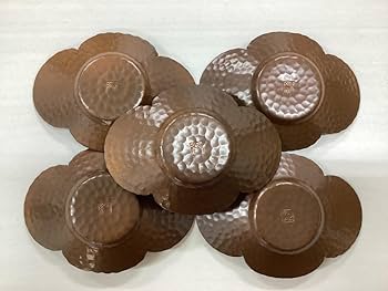 煎茶 銅 茶托 九件 二種(A321) Amazon.co.jp: 茶托 茶器 在銘 大黒文作 共箱 受け皿 茶台 煎茶