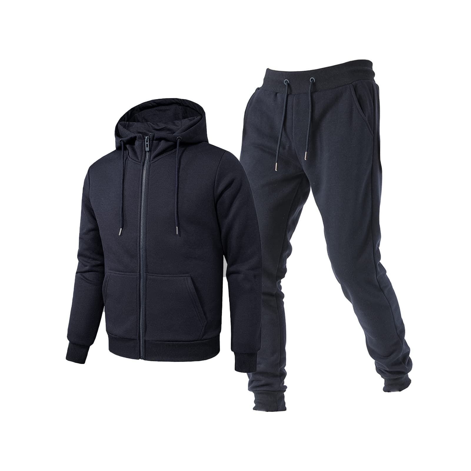 TONY BACKER Tuta Uomo In Cotone Sportiva Con Chiusura Zip Completo Tuta In Casa