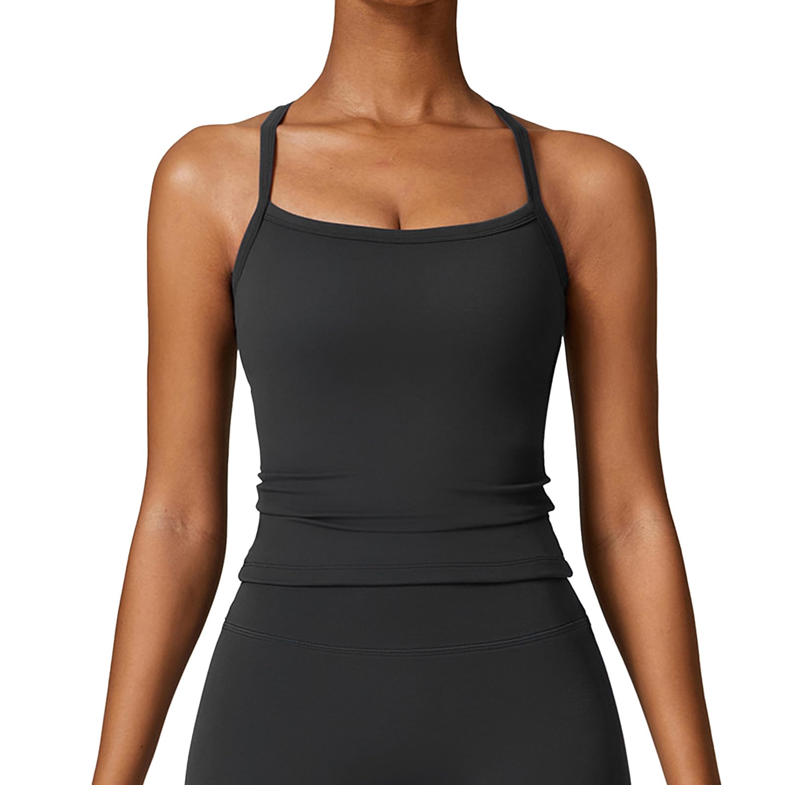 CryfoktWomen Workout Top, Sleeveless Quick Dry Sweat Wicking Soft Stretchy Fit X Back Women Muscle Top for Lady for Gym (S)