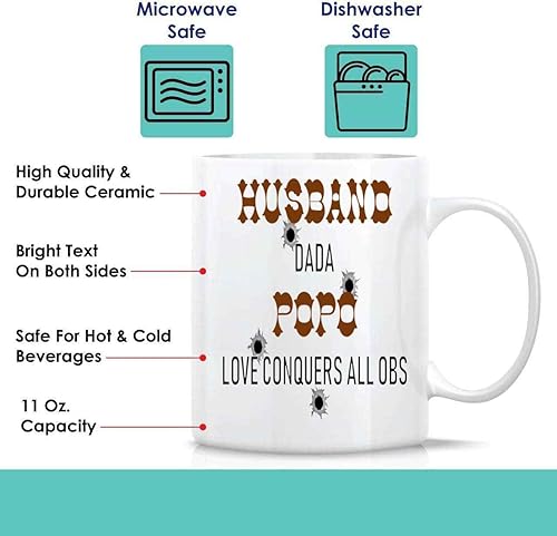 Miniatura 4 de Funny Gift Unique Man Of God Gift, for Husband's Birthday - Dada Popo Quote on Large 11 Oz White Ceramic Coffee Mug