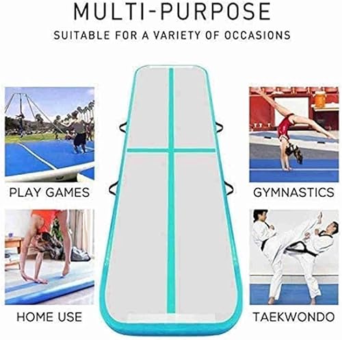 Miniatura 5 de KAIDIFI Colchoneta inflable de gimnasia para yoga, fitness, taekwondo, salto mortal, ejercicio, entrenamiento con bomba de aire eléctrica (verde,