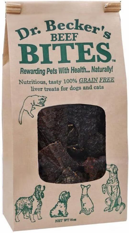 Dr. Becker's Original Beef Big Bag of Bites | 100% Pure Meat Protein |Grain Free Liver Training Treats for Dogs & Cats, 16 oz