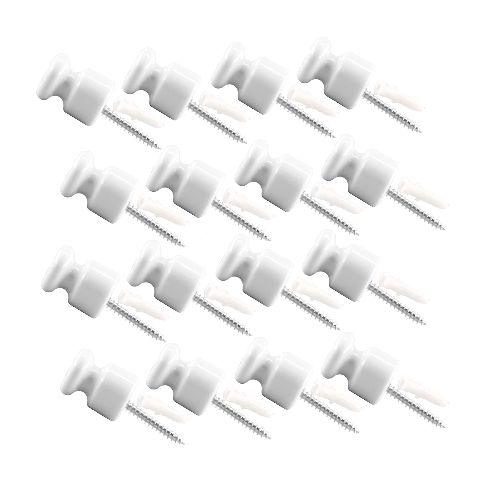Pack Aisladores de Porcelana Blanca para Cables Trenzados 16u para Cable textil Instalación Eléctrica Vintage,Diámetro:20 mm