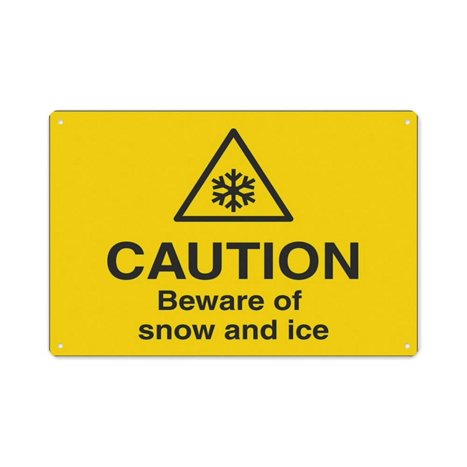 peiyeety Caution Beware Of Snow And Ice Aluminum Tin Warning Signs For Home Outdoor Garden 8X12 Inches