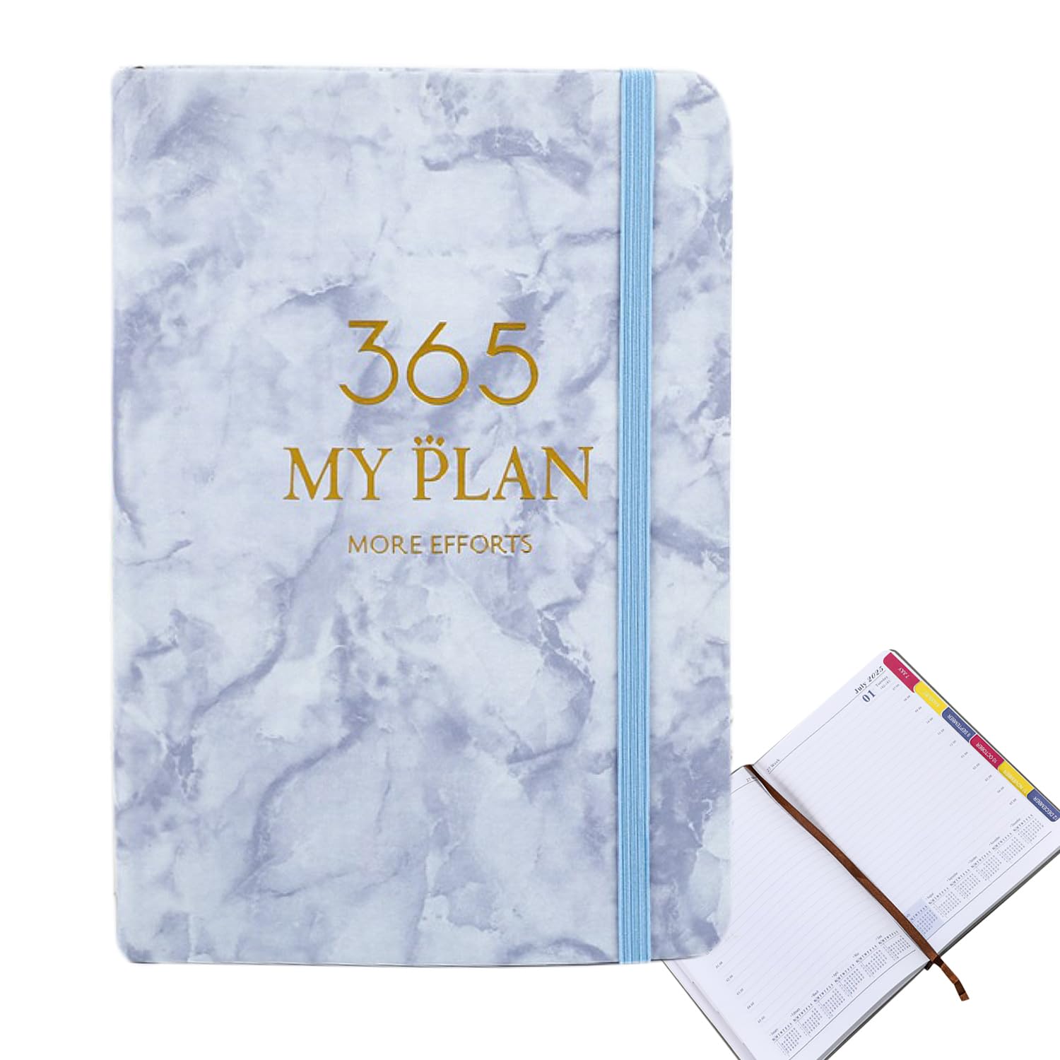 QUEENADA 2025 A5 Hardcover Notebook- 365-day Premium Thick Paper Diary Notebook, Suitable for office, School, Home, Business Writing, and Note-Taking(Purple)