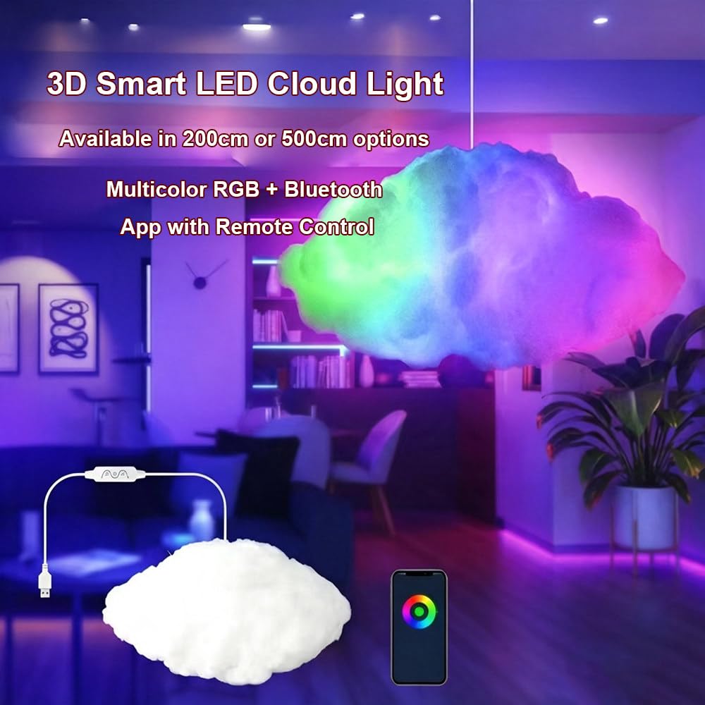 Ulepszone Oświetlenie Led 3d Thundercloud,Projekt Diy,Olśniewające Rgb 5M