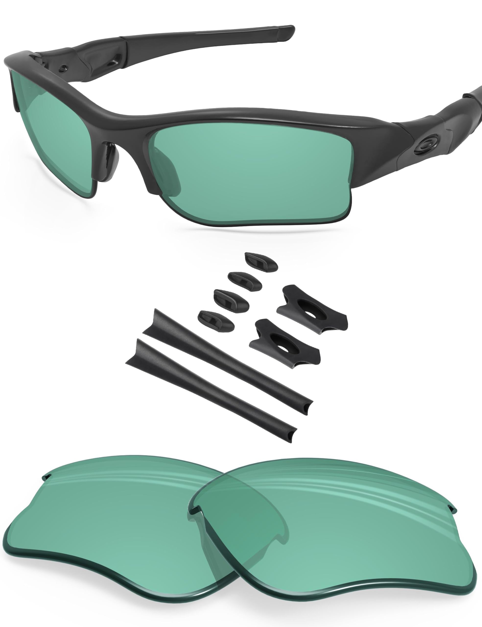 BLAZERBUCK Replacement Lenses &amp; Sock Kit for Oakley Flak Jacket XLJ Sunglass