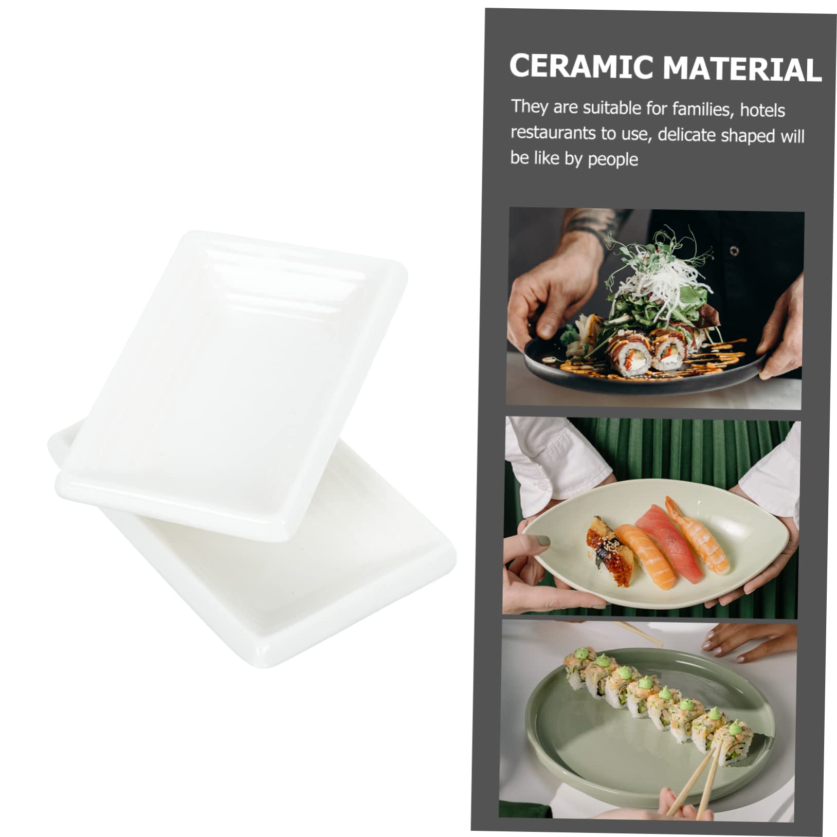 Garneck Ceramic Sauce Dishes Japanese Plate Kitchen Pickle Dish Soy Sauce Container Vinegar Plate Smooth Edges Elegant Dinner Decor