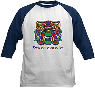 CafePress - Mayan Guatemala Kids Baseball Jersey - Kids Cotton Baseball Jersey, 3/4 Raglan Sleeve Shirt Navy/White