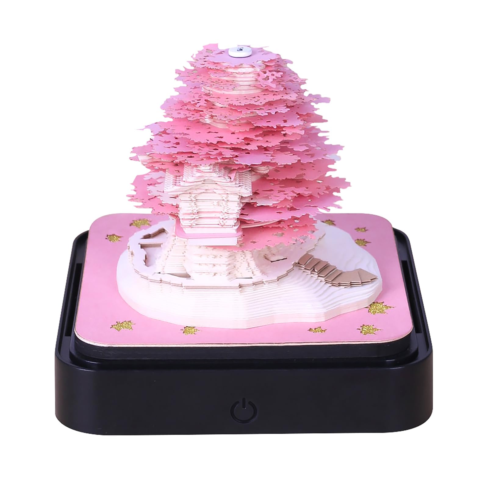 Calendrier 3d 2026 ,Calendrier De Bureau 2026 Notes Autocollantes Créatives Avec Lumières LED Bloc Note 3D Bloc Mémo 3D Notes En Papier Art Sculptures En Papier Pour La Décoration De Bureau à