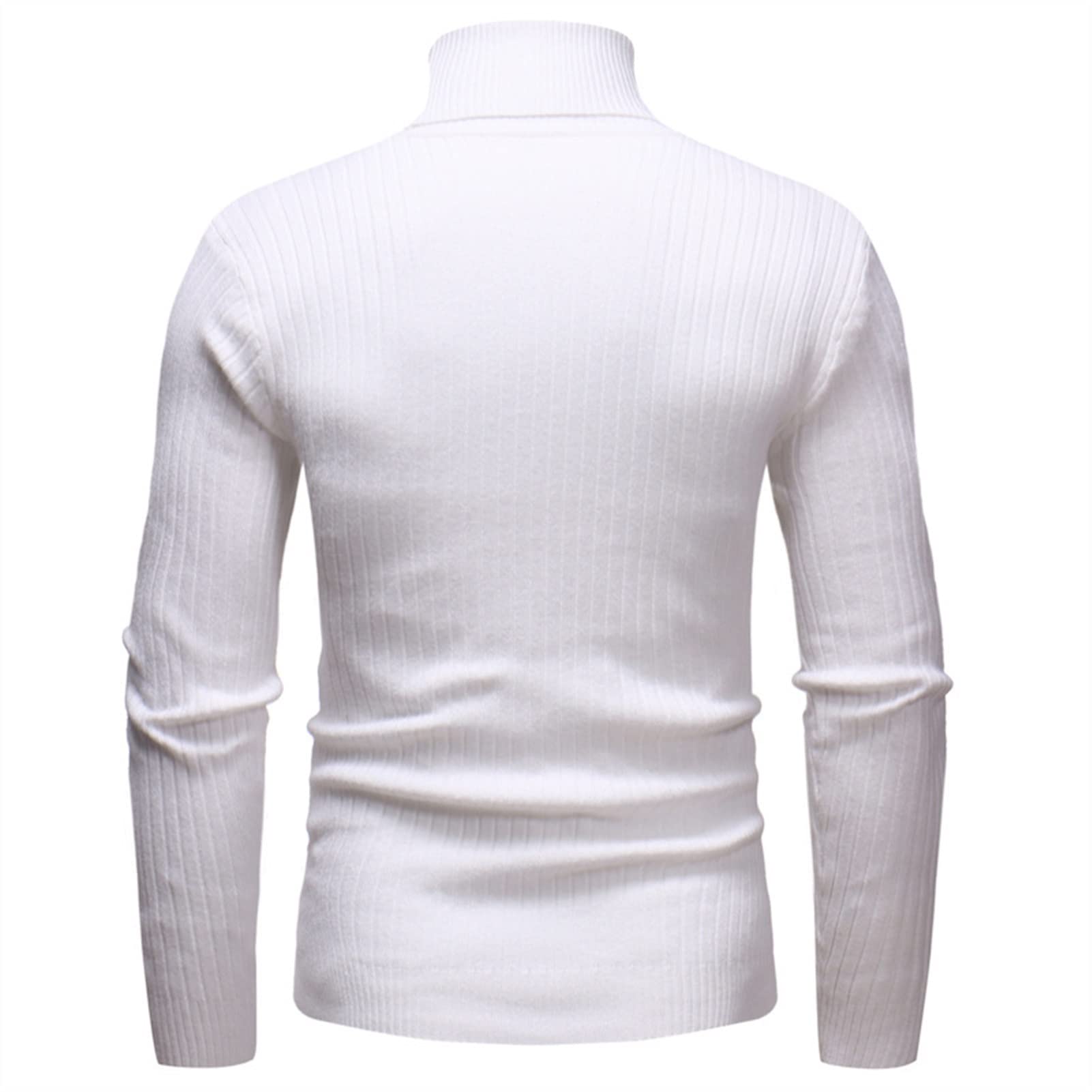 Świąteczny sweter miękki dzianinowy męski dopasowany golf sweter na co dzień pulower sweter podstawowy dzianinowy sweter dżentelmen na zewnątrz sweter (kolor: Czarny, rozmiar: Średni)
