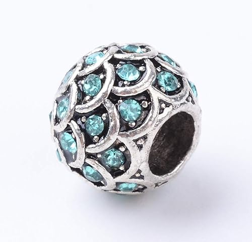 Vista 32 de Beathoven Cuentas europeas de diamantes de imitación tibetanos aptos para hacer pulseras de joyería europea, dijes, collares, dijes de colores Barrel