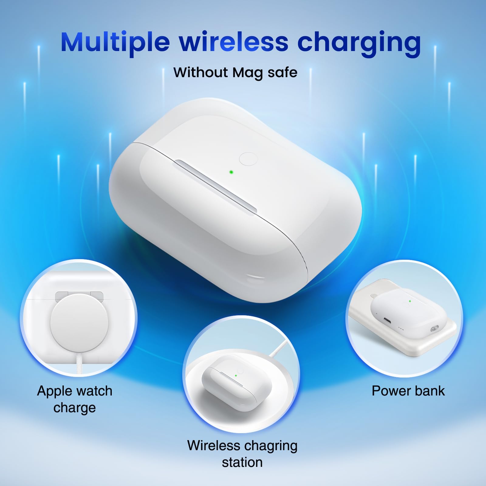 Wireless Charging Case Only for AirPods Pro 1/2 USB C Prot
