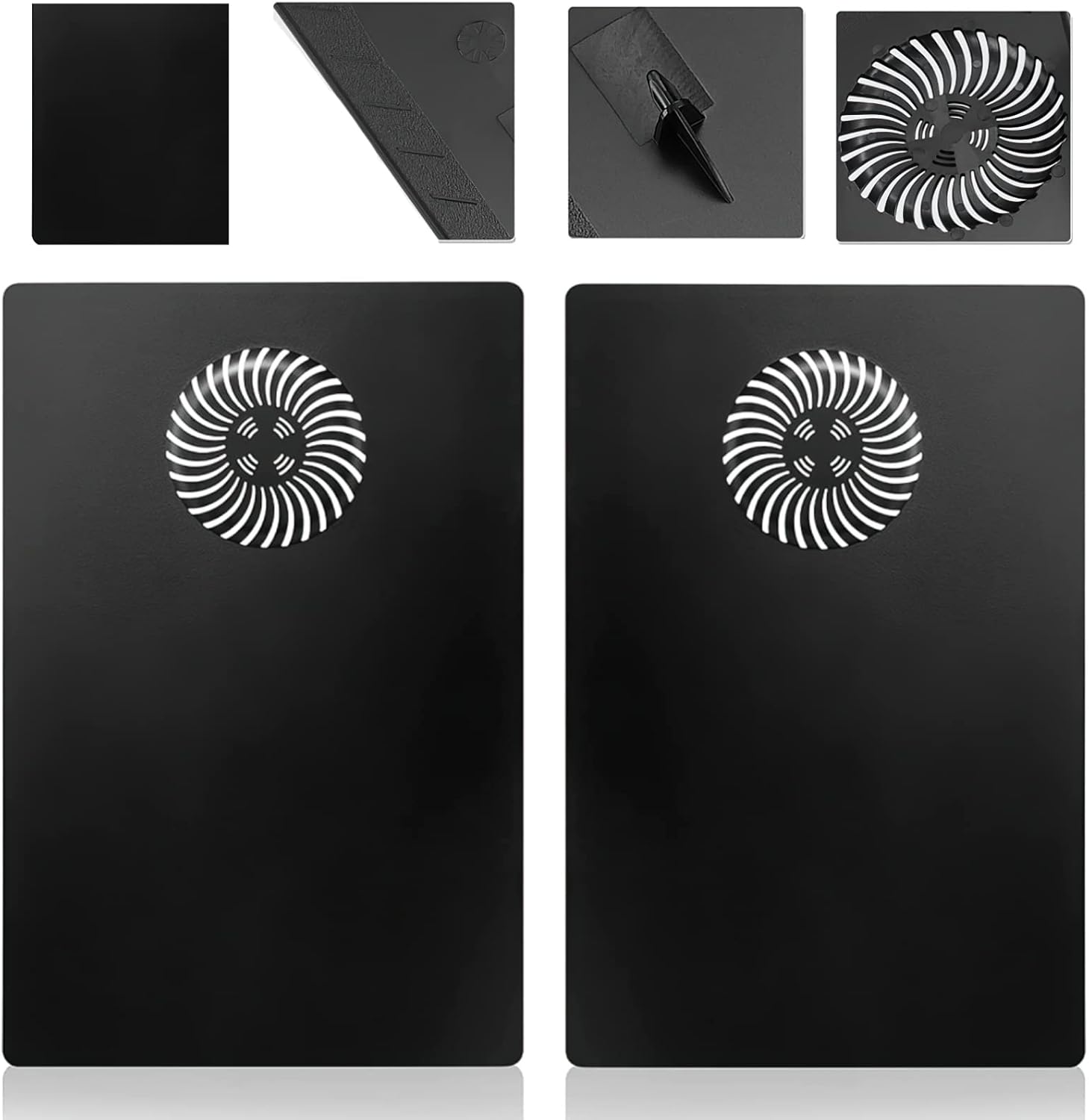 Digital Edition Face Plate Cover Shell with Cooling Vents for PS5 Console Faceplates, Accessories Compatible with PlayStation 5 Protective Replacement Panels (Black)