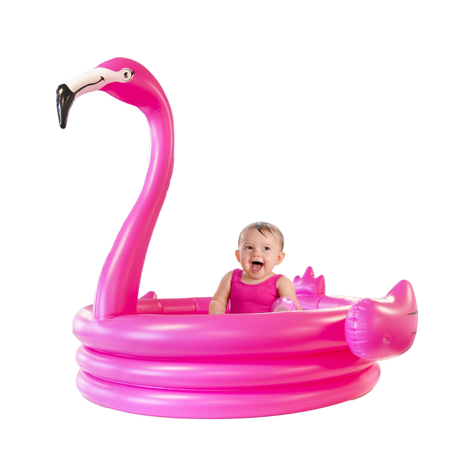 Pink Flamingo Pool Inflatables for Kids 48” - Baby Blow Up Swimming Fun Pool for Kids 1-3 - Summer Outdoor Play Center- Portable Backyard Water Play