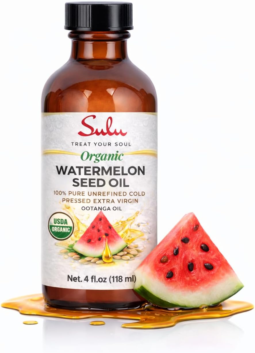 100% Pure Unrefined Cold Pressed Watermelon Seed Oil-Pure Ootanga Oil (4 fl.oz)