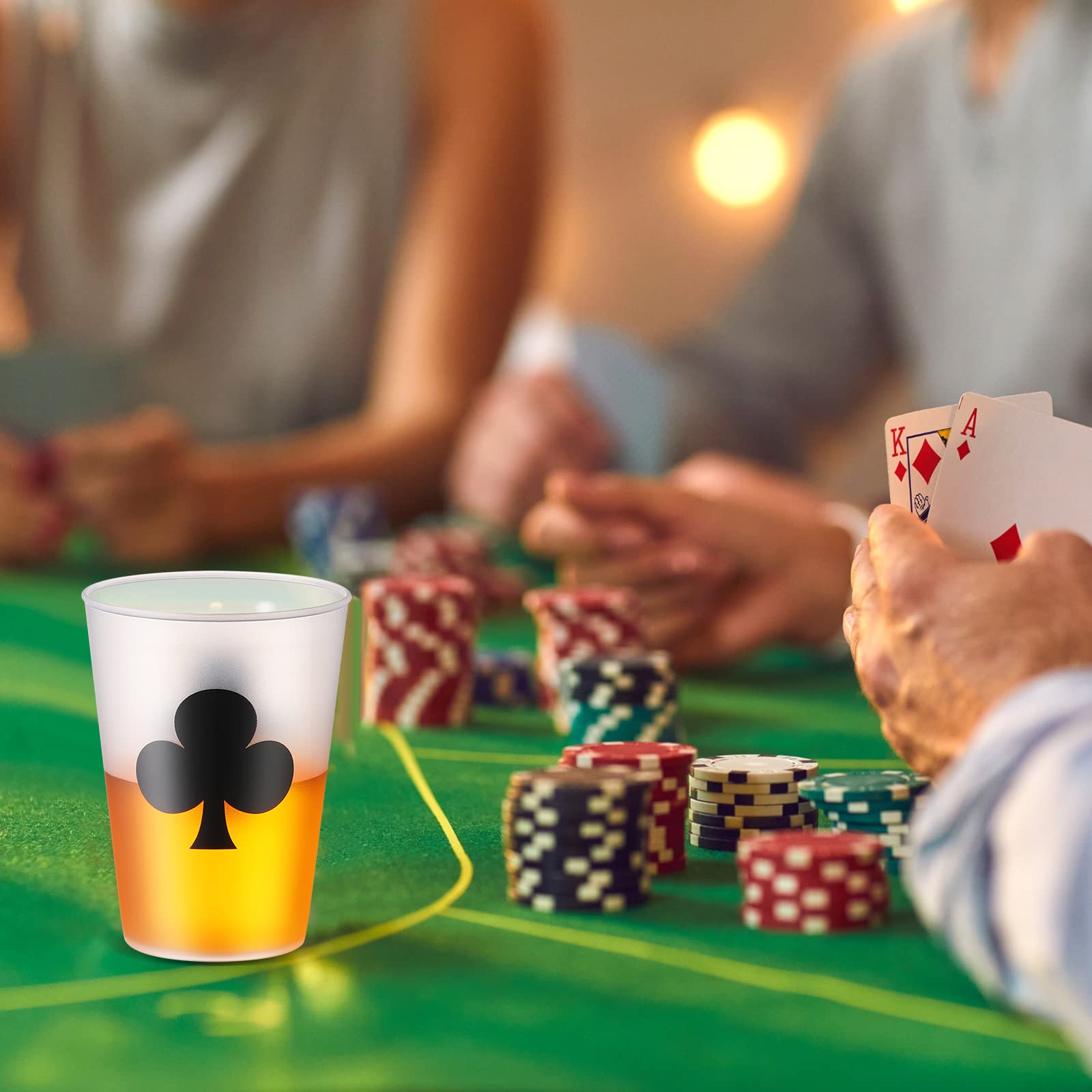 Hoolerry Casino-Partybecher, 266 ml, Casino-Themenparty-Dekorationen, Poker-Becher, Schnapsbecher, Kunststoff, Spieleabend, für Geburtstag, Hochzeit, 72 Stück