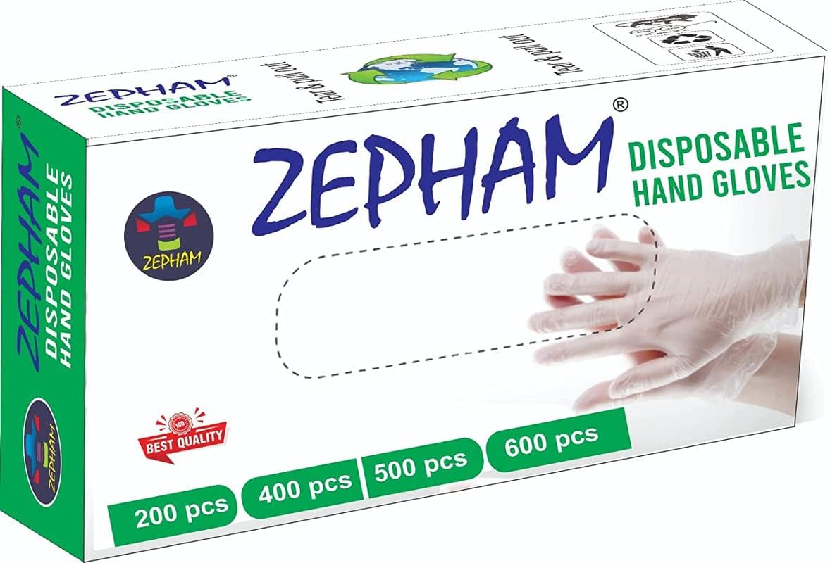 Biodegradable & 100% Compostable Disposable Hand Gloves | Pack of 200 | Transparent & Disposable Gloves | Universal Size Gloves | For Gardening, Cleaning and Public Areas.