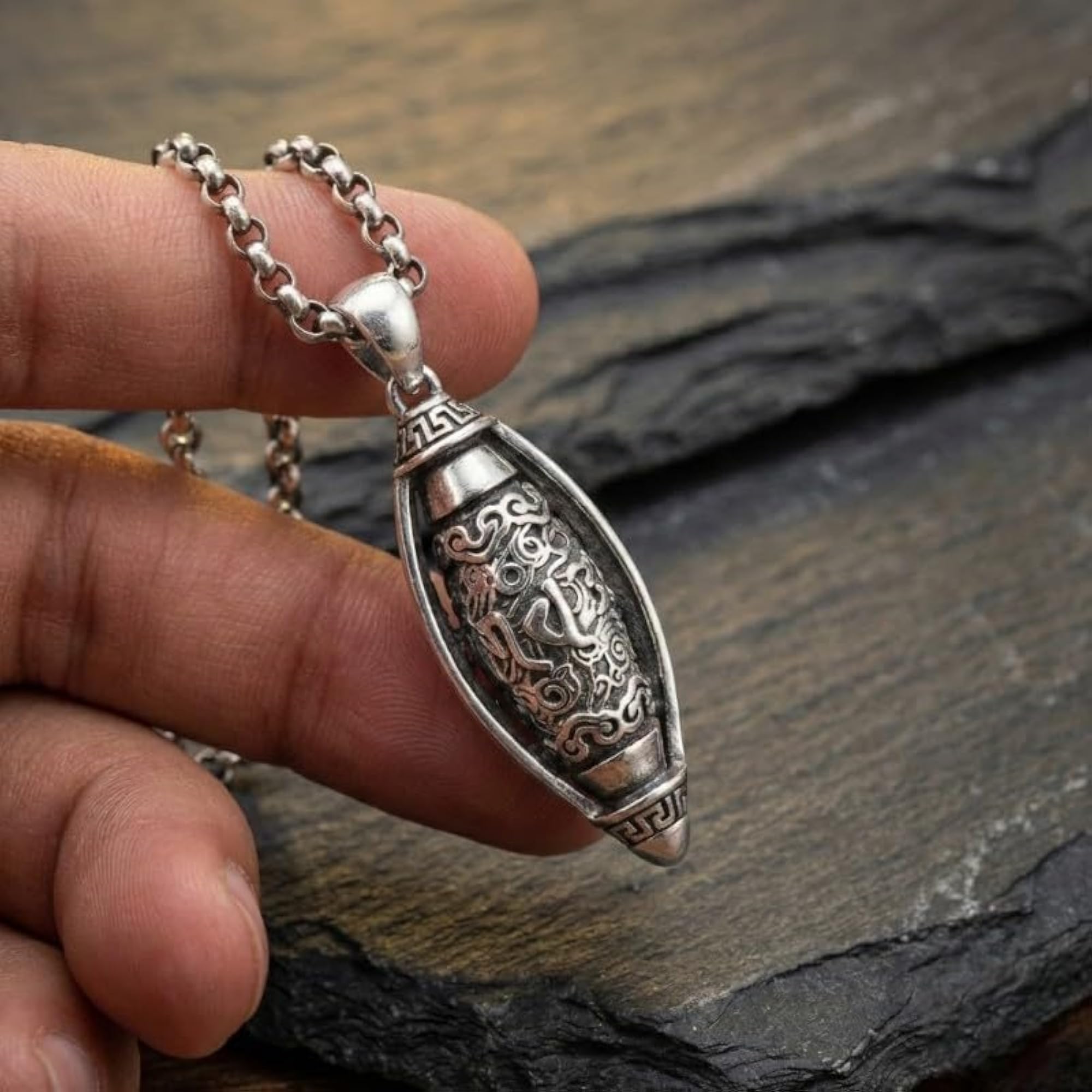 Men's Locket Pendant, Stylish Chain for Boys