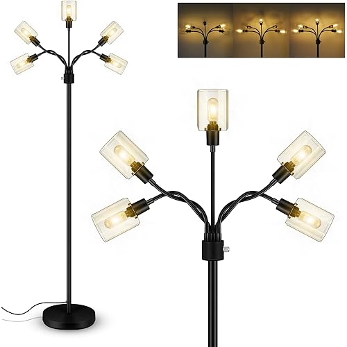 BoostArea Floor Lamp, Industrial Floor Lamps for Living Room,Tree Standing Lamp,3 Way Switch,Modern Stand up Lamp for Bedroom Office Farmhouse