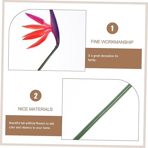 Miniatura 5 de Garneck 4 piezas de plantas de vegetación falsas, flores artificiales falsas de tallo de ave del paraíso falsas flores permanentes de aves del