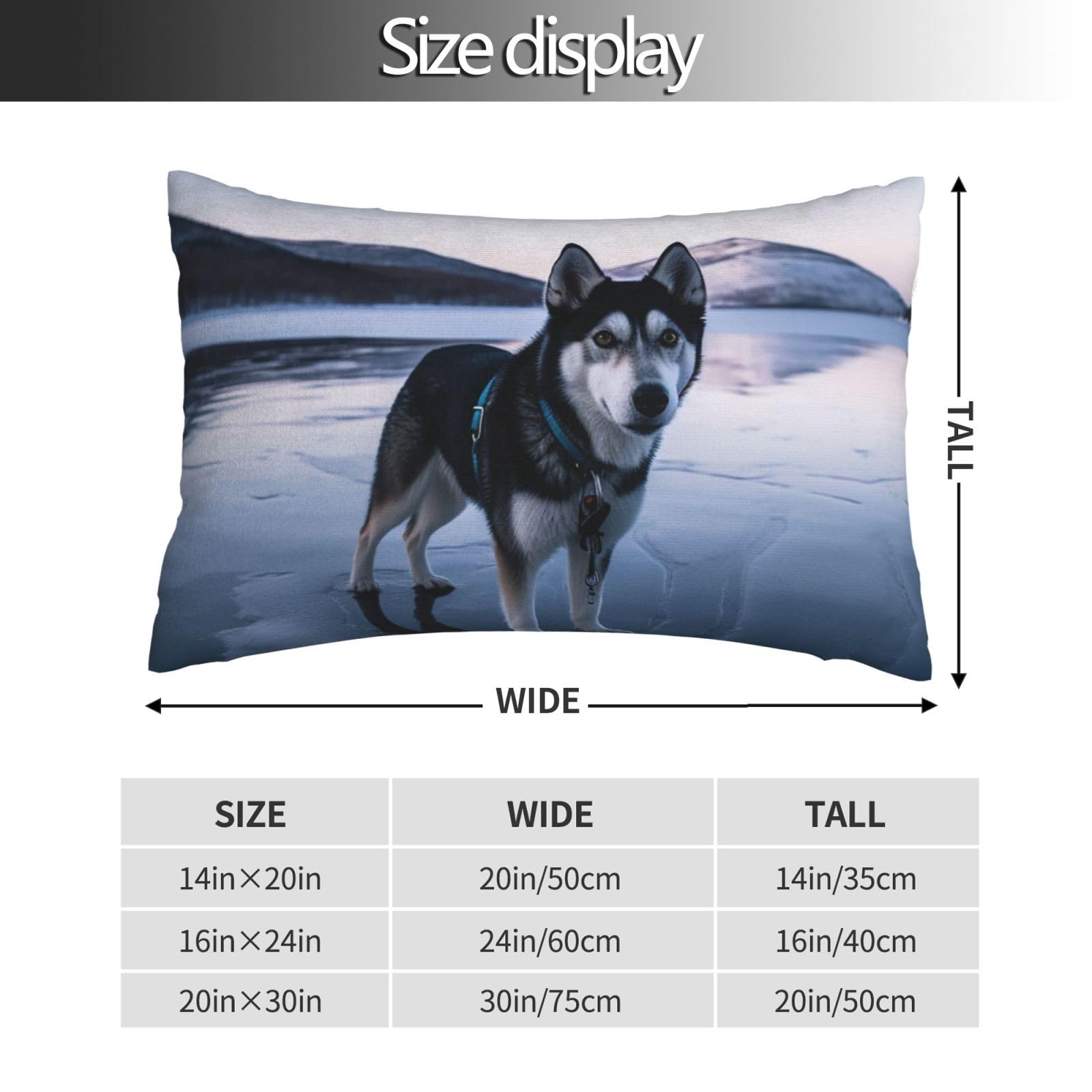 Pillow Case Husky Dog on a Frozen Lake Queen Cooling Pillowcase Envelope Closure Super Soft Breathable Pillow Covers 16