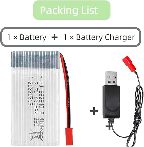Miniatura 3 de 3.7V 650mAh 25C RC Avión Batería para FPV UAV Control Remoto Aviones Control Remoto UAV Quadcopter y X5C Control Remoto Aviones Drone Batería con