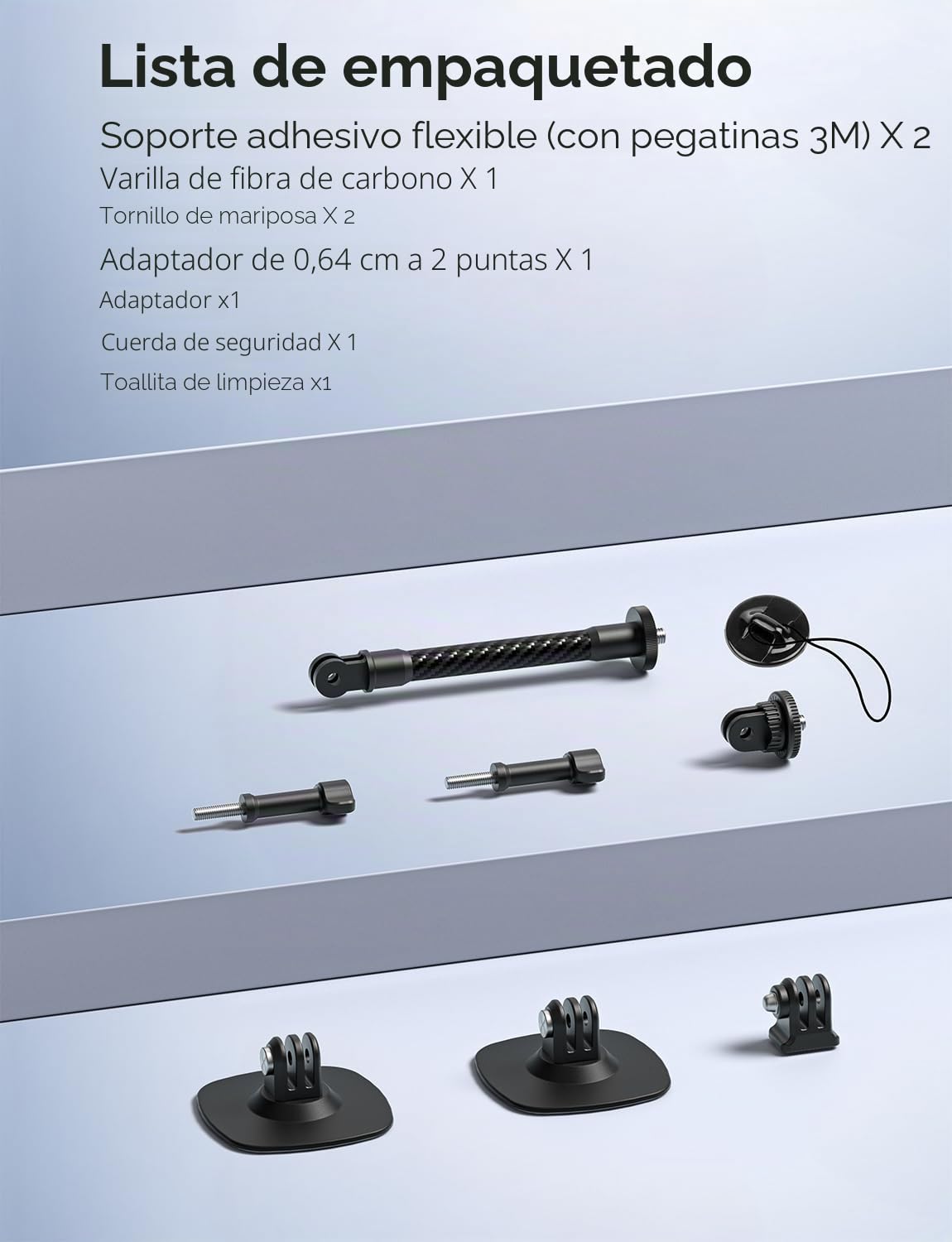 Montura Flexible Adhesiva Compatible con Montura para Casco Insta360 X5 X4 X3 Ace Pro Base Cámara Acción para GoPro Hero Kit Base para dji Osmo Action y Accesorios para Cámaras de Aventura