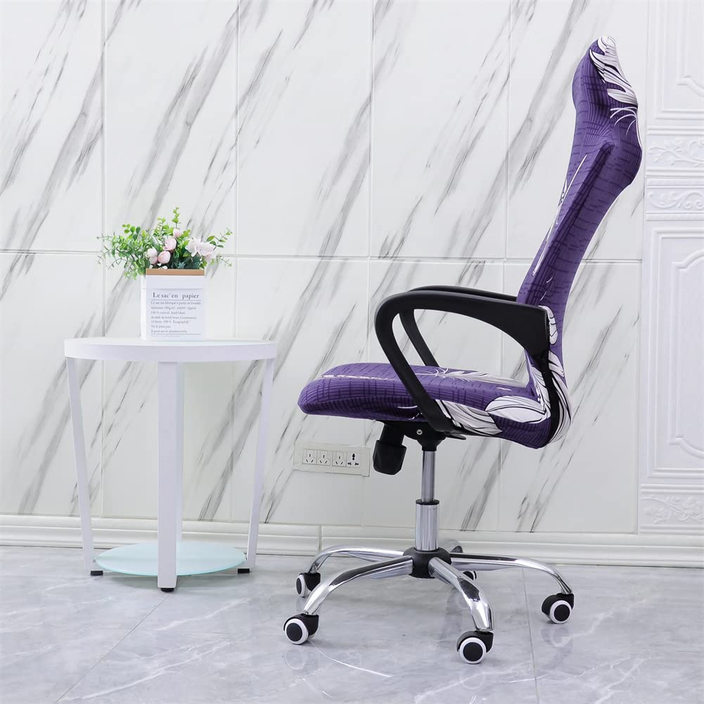 MaiYu-MY Office Computer Gaming Chair Covers Stretch Spandex Armchair Gamer Seat Cover Printed Household Racing Desk Rotating Slipcovers (4)