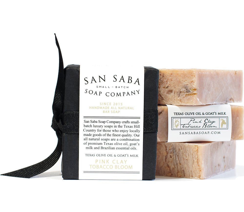Amazon.com: San Saba Jabón Empresa Rosa arcilla + Tabaco Bloom Aceite  Esencial Jabón Bares con aceite de oliva, Leche de cabra y manteca de  karité – Face & Body : Belleza y