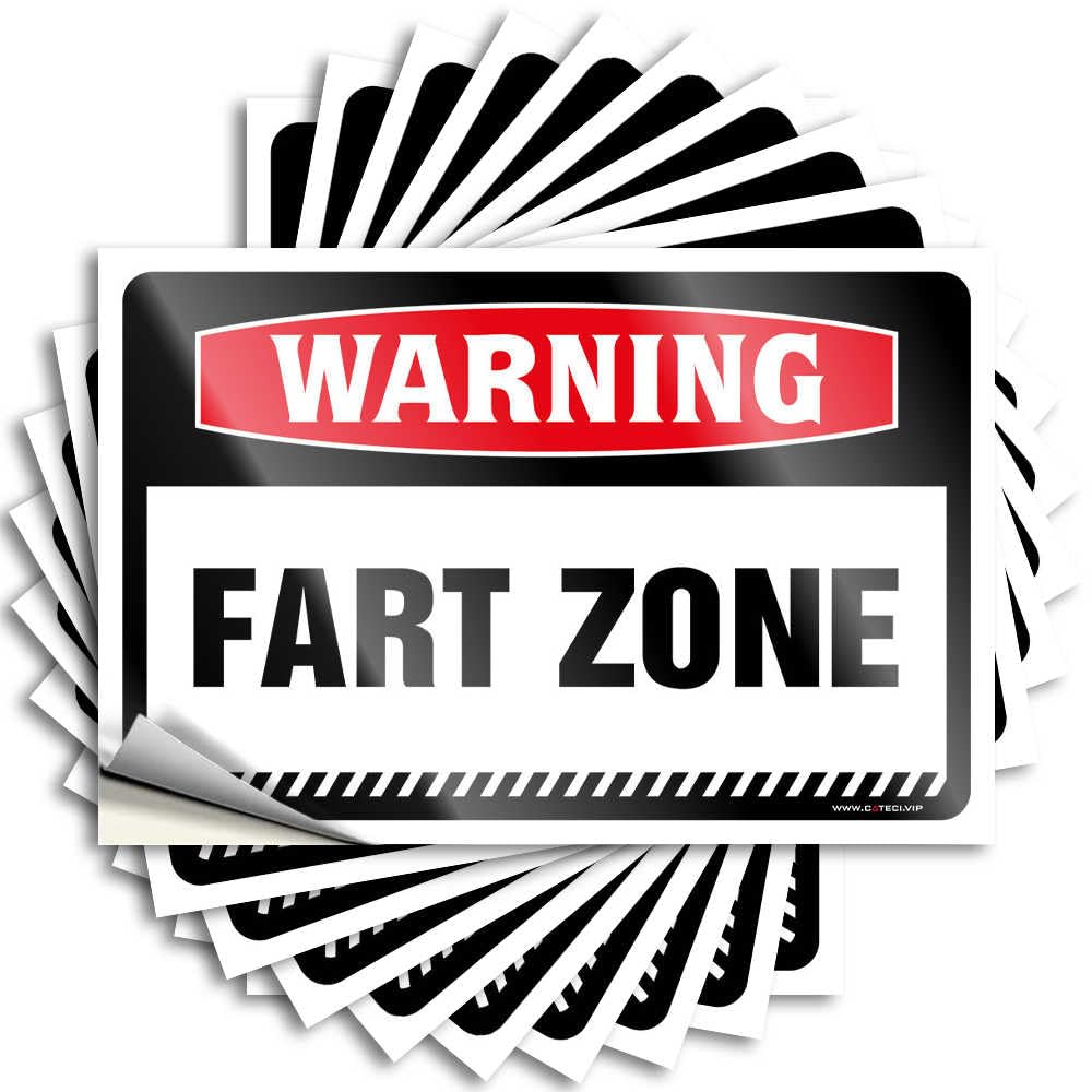 Warning Fart Zone Tall Lettering Sticker | Teenage Room Decor Waterproof Vinyl Window Texas Removable Decal Peel Stick(6X9CM)