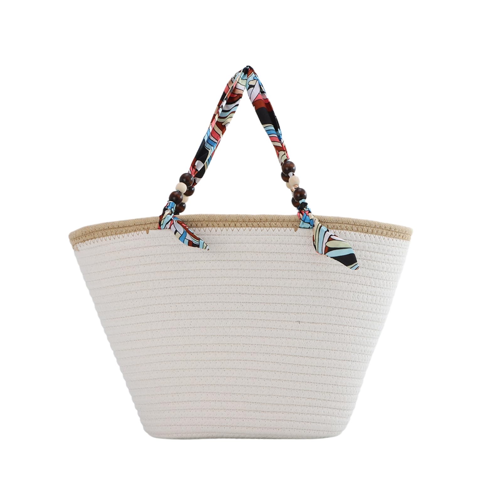Jywmsc Bolso de Playa de Paja, Bolso de Mano de Paja para Mujer con Asas de PU, Bolso de Hombro Tejido para Vacaciones de Verano