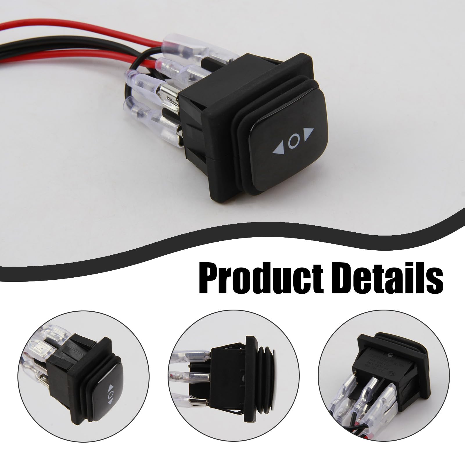 Interruttore a Bilanciere Impermeabile 20A 12V Cc Con Cavo Da 15 Cm, Interruttore a Bilanciere a 6 Pin Con Inversione Di Polarità On-off-On, Impermeabile E Antigraffio, Adatto per Elettrodomestici