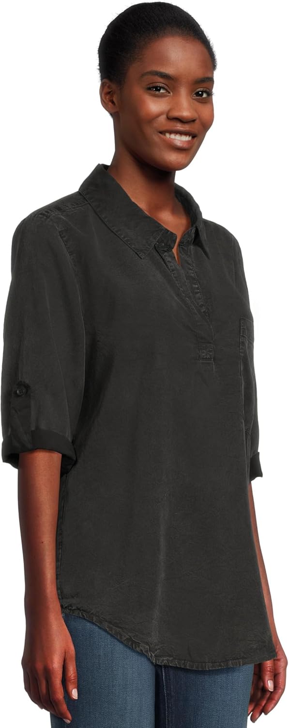 Mod-O-Doc Women's Roll Tab Patch Pocket Tunic - Image 2