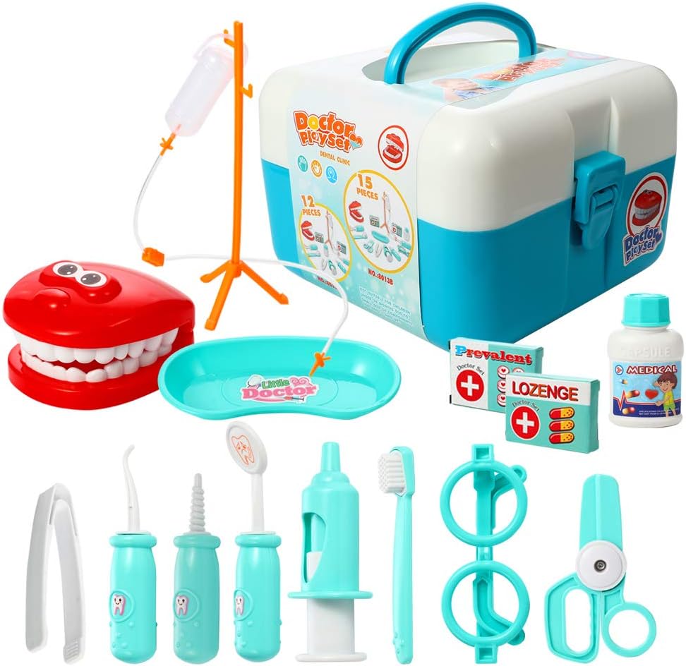 ThinkMax Dentist kit for Kids, 15 pcs Pretend Dentist