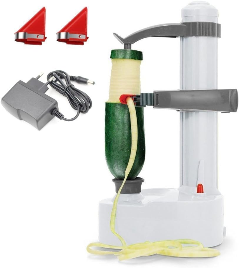 Malayas KKWLELEL Electric Potato Peeler [2 Extra Blades] - Automatic Rotary Fruit and Vegetable Cutter