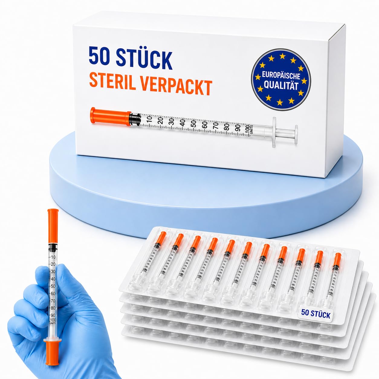 0.5 ml/cc Plastiktube 30G (0,3 x 8 mm), Mehrzweck-Messwerkzeuge, Laborzubehör, Einzeln verpackt (30G x 5/16") Jocker