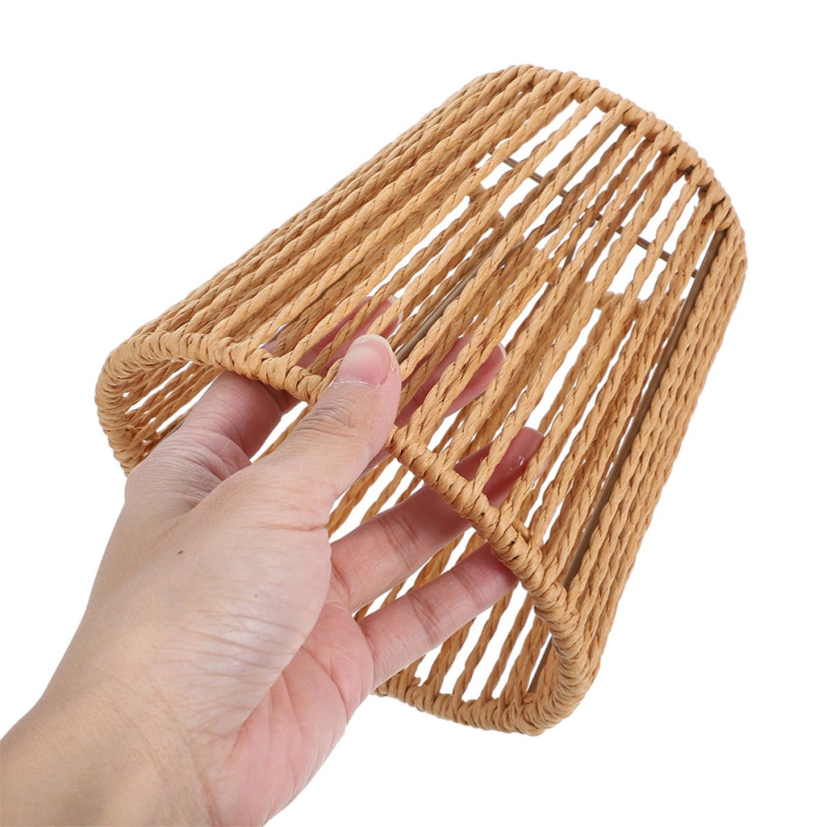 Toddmomy Set 4 Paralumi Intrecciati in Corda di Carta e Ferro Stile Boho Rustico Versatile per Decorazione Interni Camera da Letto