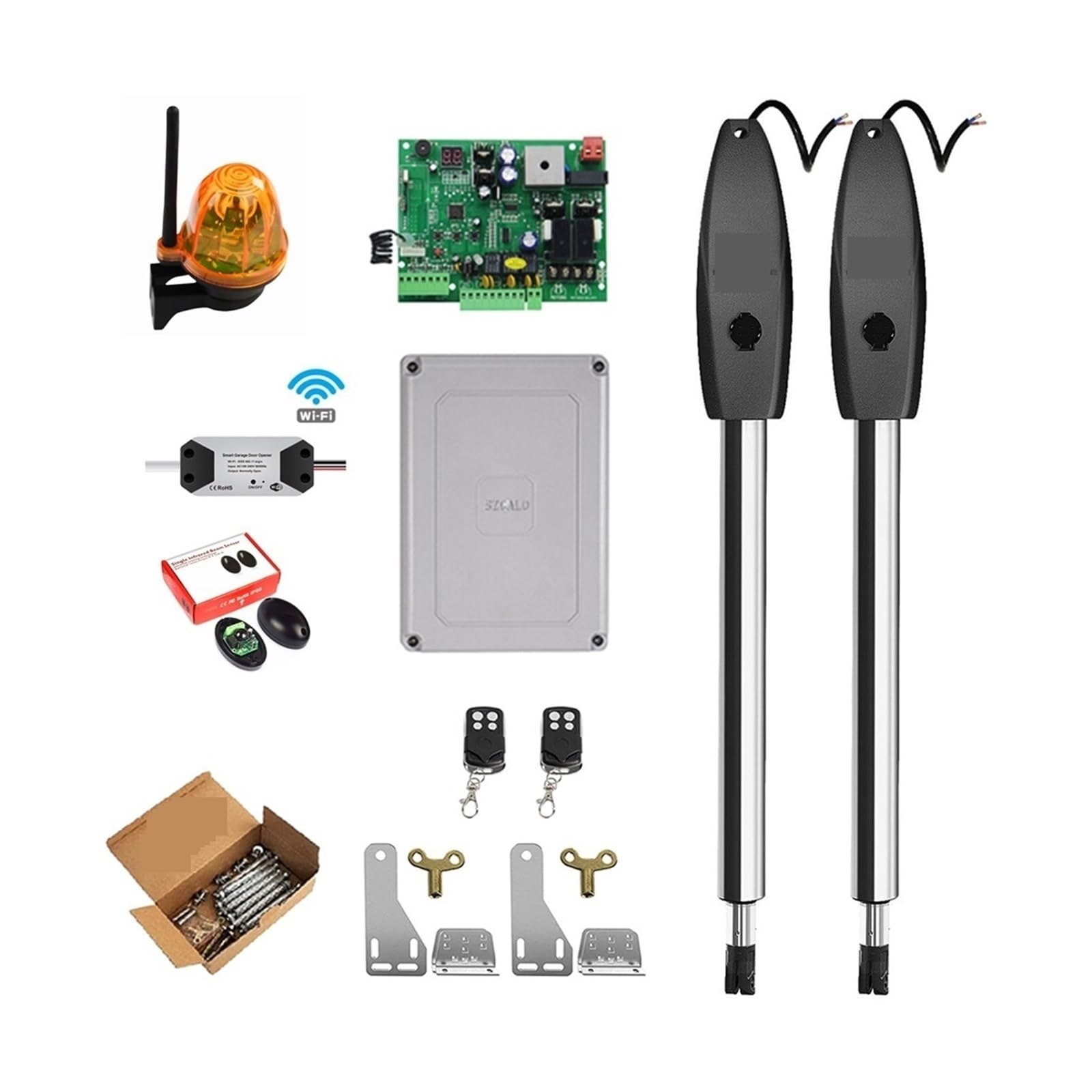 Zlubetckrmxg Kit No8 400Kg Automatic Dual Arms Electric Swing Door Gate Opener Operator Motor Actuator Closer Swing Gate Opener For Access Control(Kit No8)