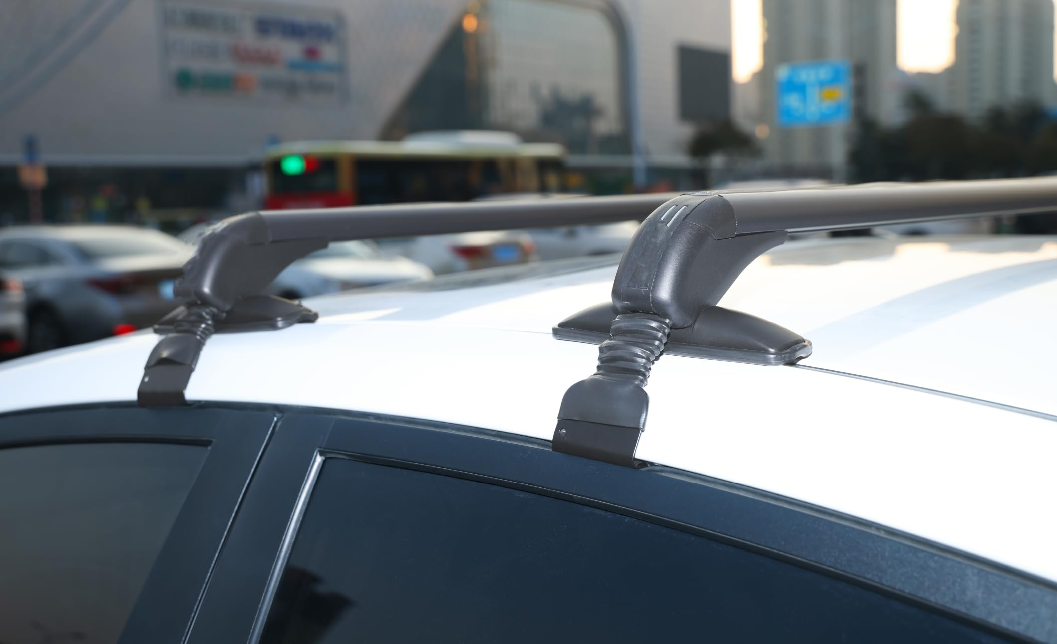 Barras Transversales de Techo Universales de Aluminio, para Coches sin Rieles Laterales, 150kg Carga, Portátil, para Cofre de Techo, Portabicicletas y Escalera