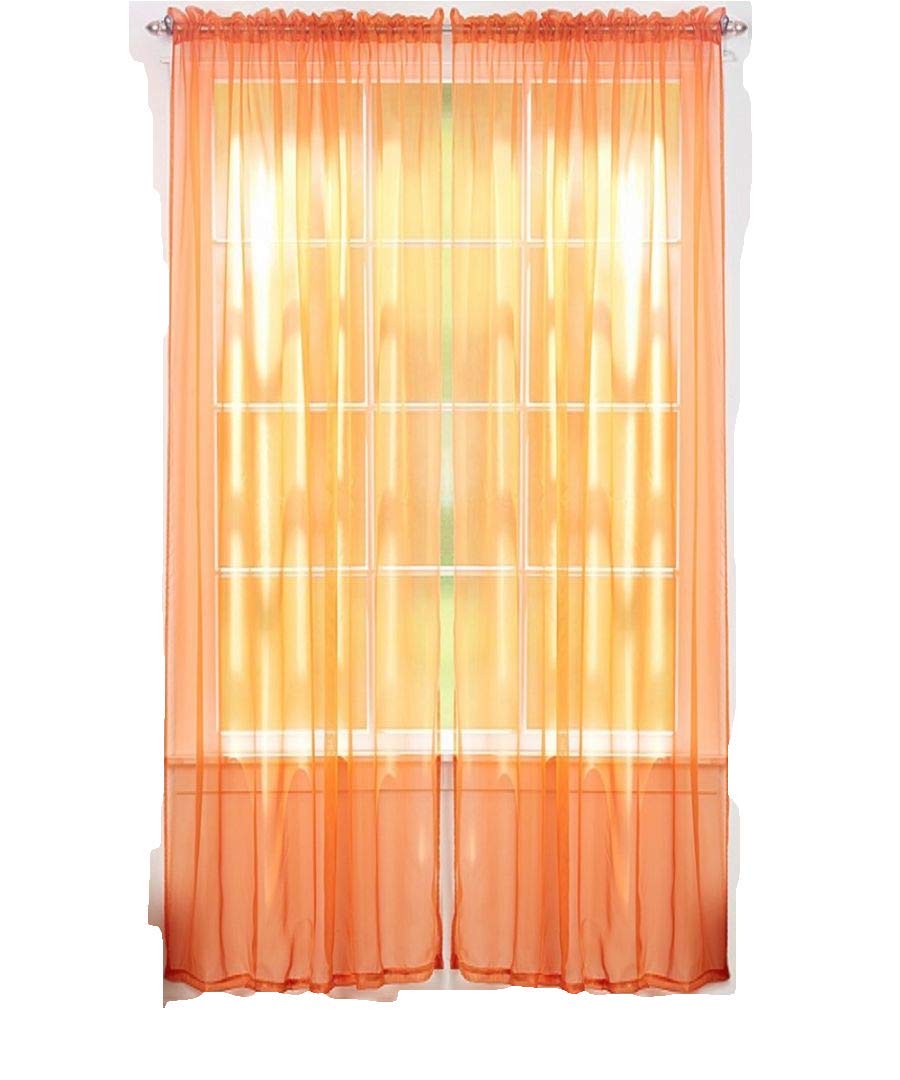 Orange Sheer Curtains Curtains & Drapes