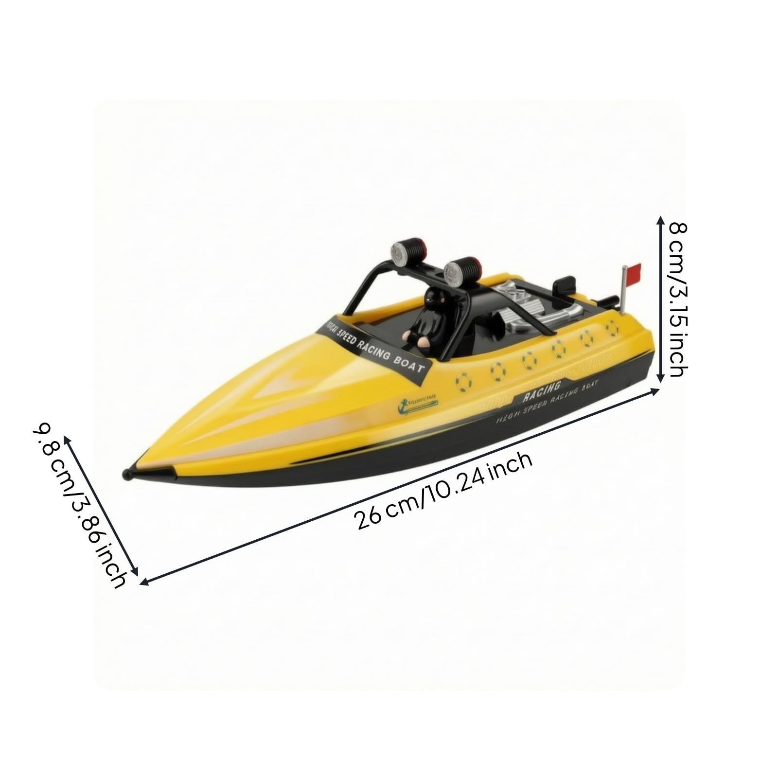 Barca Radiocomandata Telecomandata Motoscafo Radiocomandato Rc Giocattolo per Bambini, Appassionati, Giallo, Modello WL917 da Competizione A Getto